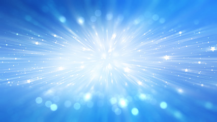 abstract blue background. explosion star.