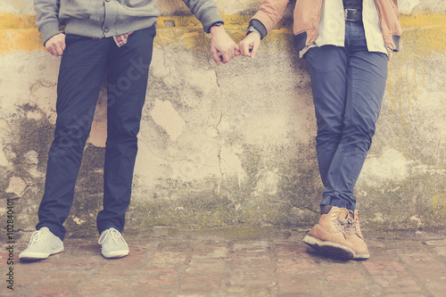 Homosexual couple in love. Tablou Canvas