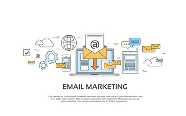 Wall Mural - marketing email laptop envelope send business mail device entertainment