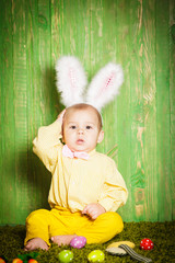 Wall Mural - Easter rabbit toddler