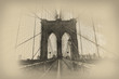 Brooklyn bridge of New York City in sepia