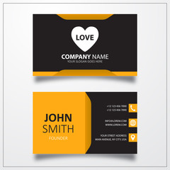 Wall Mural - Love heart icon. Business card template