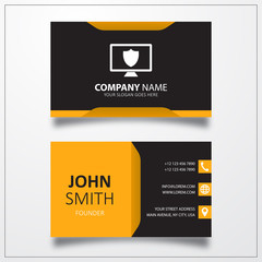 Wall Mural - Computer, data protection icon. Business card template