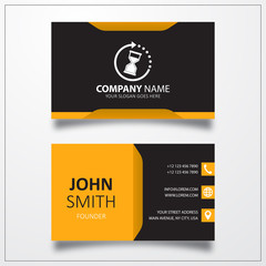 Hourglass icon. Business card template