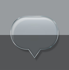Wall Mural - vector modern glass bubble speech on sample background.
