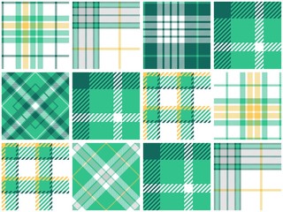 Sticker - Turquoise Plaid Quilt Seamless Pattern