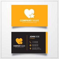 Wall Mural - Favorite heart icon. Business card template