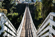View From Above Of The Length Of The Quince Street Pedestrian Footbridge In San Diego, California.  