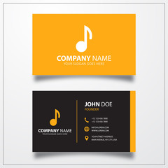 Poster - Music note icon. Business card template