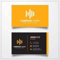 Sticker - Audio wave icon. Business card template