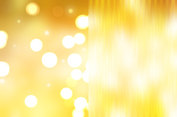 Bokeh light, shimmering blur spot lights on gold abstract backgr