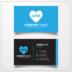 Wall Mural - Love heart icon. Business card template