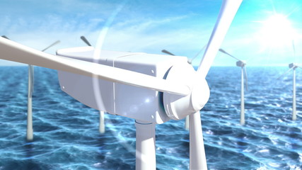 Wall Mural - Animation of wind turbine