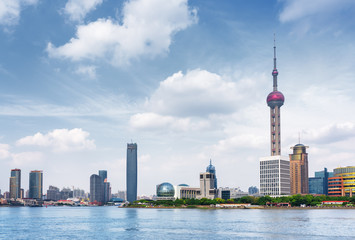 Poster - Scenic view of the Pudong New Area (Lujiazui) in Shanghai, China