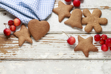 Wall Mural - Preparing gingerbread cookies for christmas.