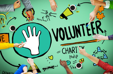 Canvas Print - Volunteer Charity Help Sharing Giving Donate Assisting Concept
