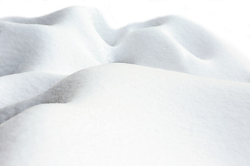 Canvas Print - Beautiful natural snowdrift  with white background