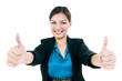 © iPortret - Successful businesswoman giving two thumbs up gesture