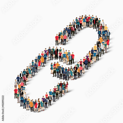 Fotografia group people form chain link