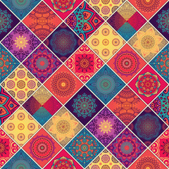 Wall Mural - Ethnic floral seamless pattern