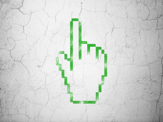 Web development concept: Mouse Cursor on wall background