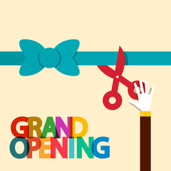 Poster - Grand Opening Flat Design Retro Vector Illustration