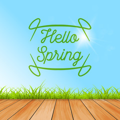 Canvas Print - illustration the spring hello colorful background stylish