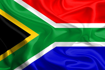 Wall Mural - Waving Fabric Flag of South Africa