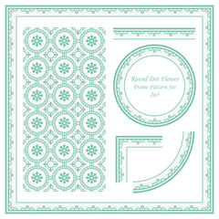 Wall Mural - Vintage Frame Pattern Set 265 Round Dot Cross Flower