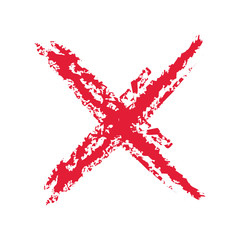 Canvas Print - cross red sign on a white background