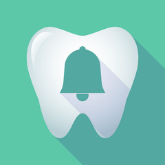 Poster - long shadow tooth icon with a bell