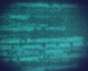 Wall Mural - abstract binary turquoise code on digital screen