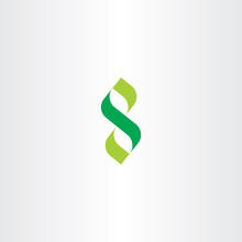 Green Letter S 8 Number Eight Vector Icon