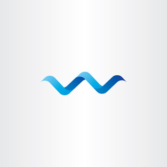 Wall Mural - water wave spiral letter w vector logo icon