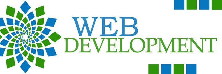 Wall Mural - Web Development Green Blue Horizontal 