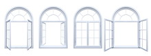 Collection Of Isolated White Arched Windows