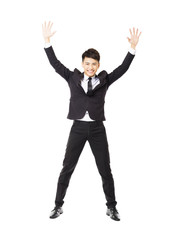 Wall Mural - happy  young business man with successful gesture