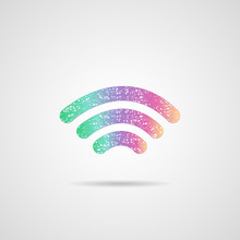 Color Wifi Icon On Gray Background