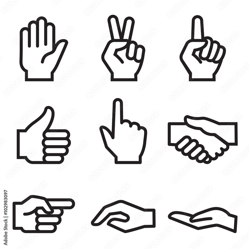 human hand icon Stock Vector | Adobe Stock