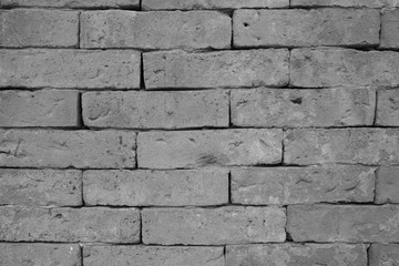 Wall Mural - Old grunge brick wall background, while and black