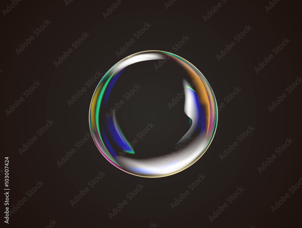 Transparent rainbow soap bubble vector. - obrazy, fototapety, plakaty 