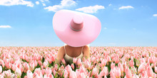 Spring Woman With A Hat. 3d Rendering