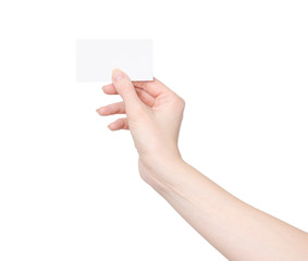 Hand hold blank business card