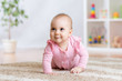 crawling funny baby indoors at home