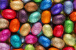 Multi-coloured chocolate Easter eggs