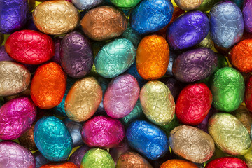 Wall Mural - Multi-coloured chocolate Easter eggs