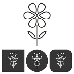 Wall Mural - Flower  - vector icon.