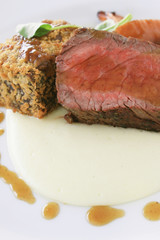 Canvas Print - beef fillet plated meal