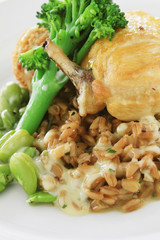 Poster - healthy chicken plated meal with grain  and vegetables