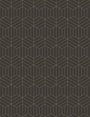 Abstract geometric line hexagon seamless pattern background, Vector illustration with swatches